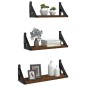 vidaXL Estantes de pared 3 pzas madera de ingeniería roble marrón vidaXL Estantes de pared 3 pzas madera de ingeniería roble marrón