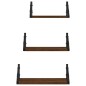 vidaXL Estantes de pared 3 pzas madera de ingeniería roble marrón vidaXL Estantes de pared 3 pzas madera de ingeniería roble marrón