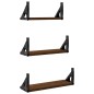 vidaXL Estantes de pared 3 pzas madera de ingeniería roble marrón vidaXL Estantes de pared 3 pzas madera de ingeniería roble marrón