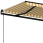 vidaXL Toldo retráctil automático amarillo y blanco 450x300 cm vidaXL Toldo retráctil automático amarillo y blanco 450x300 cm