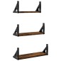 vidaXL Estantes de pared 3 pzas madera de ingeniería roble ahumado
