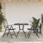 vidaXL Juego de comedor de jardín 3 pzas malla metálica gris antracita vidaXL Juego de comedor de jardín 3 pzas malla metálica gris antracita
