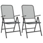 vidaXL Juego de comedor de jardín 3 pzas malla metálica gris antracita vidaXL Juego de comedor de jardín 3 pzas malla metálica gris antracita