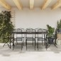 vidaXL Juego de comedor de jardín 9 pzas malla metálica gris antracita vidaXL Juego de comedor de jardín 9 pzas malla metálica gris antracita