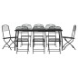 vidaXL Juego de comedor de jardín 9 pzas malla metálica gris antracita vidaXL Juego de comedor de jardín 9 pzas malla metálica gris antracita