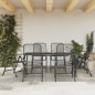 vidaXL Juego de comedor de jardín 7 pzas malla metálica gris antracita vidaXL Juego de comedor de jardín 7 pzas malla metálica gris antracita