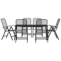 vidaXL Juego de comedor de jardín 7 pzas malla metálica gris antracita vidaXL Juego de comedor de jardín 7 pzas malla metálica gris antracita