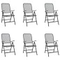 vidaXL Juego de comedor de jardín 7 pzas malla metálica gris antracita vidaXL Juego de comedor de jardín 7 pzas malla metálica gris antracita