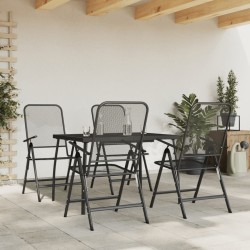vidaXL Juego de comedor de jardín 5 pzas malla metálica gris antracita