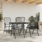 vidaXL Juego de comedor de jardín 5 pzas malla metálica gris antracita vidaXL Juego de comedor de jardín 5 pzas malla metálica gris antracita