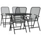 vidaXL Juego de comedor de jardín 5 pzas malla metálica gris antracita vidaXL Juego de comedor de jardín 5 pzas malla metálica gris antracita