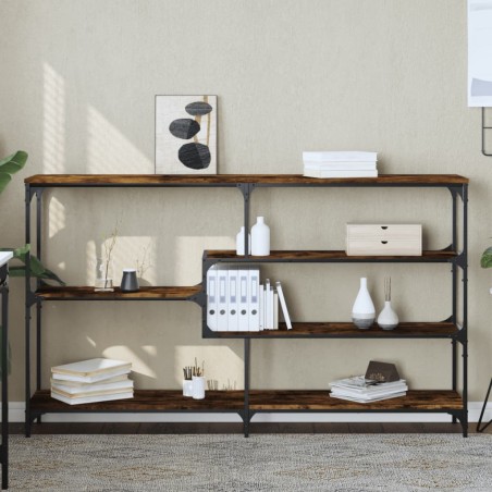 vidaXL Mesa consola madera de ingeniería roble ahumado 160x32x95 cm