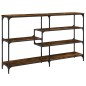vidaXL Mesa consola madera de ingeniería roble ahumado 160x32x95 cm vidaXL Mesa consola madera de ingeniería roble ahumado 160x32x95 cm