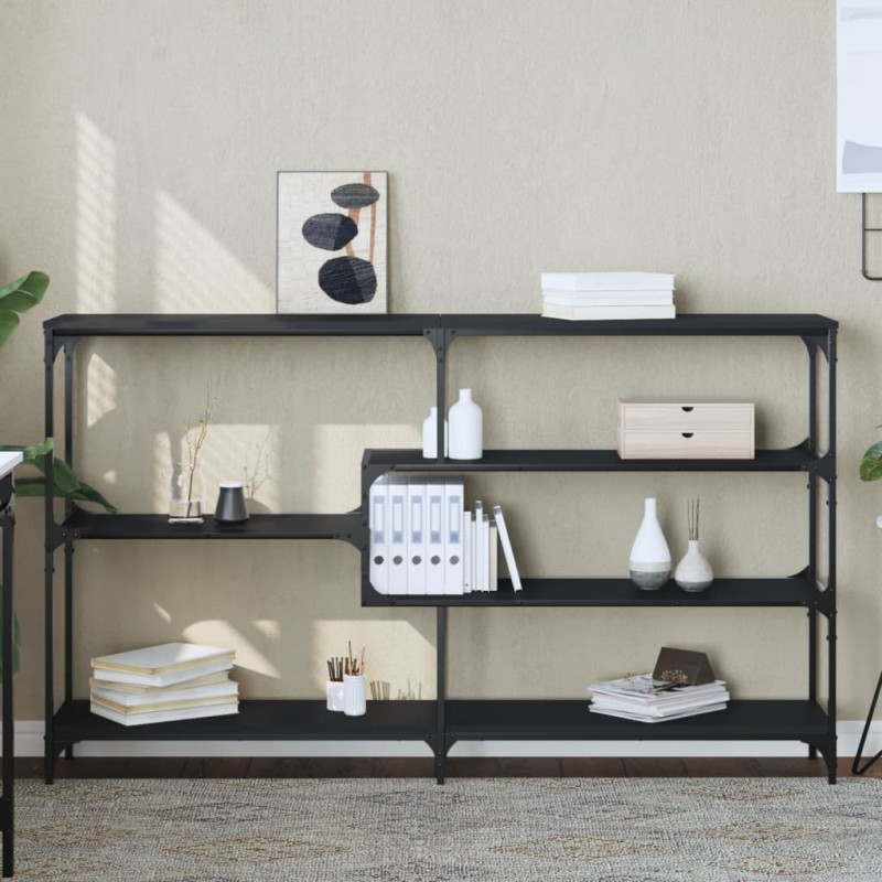 vidaXL Mesa consola madera de ingeniería negra 160x32x95 cm vidaXL Mesa consola madera de ingeniería negra 160x32x95 cm