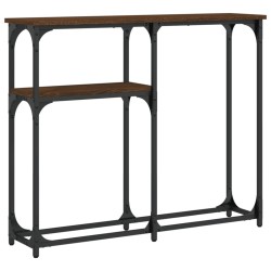 vidaXL Mesa consola madera de ingeniería marrón roble 90x22,5x75 cm