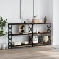 vidaXL Mesa consola madera de ingeniería roble ahumado 200x28x80,5 cm