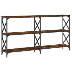 vidaXL Mesa consola madera de ingeniería roble ahumado 200x28x80,5 cm