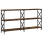 vidaXL Mesa consola madera de ingeniería roble ahumado 200x28x80,5 cm