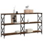 vidaXL Mesa consola madera de ingeniería roble ahumado 200x28x80,5 cm