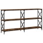 vidaXL Mesa consola madera de ingeniería roble ahumado 200x28x80,5 cm