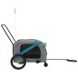 vidaXL Remolque de bicicleta mascotas hierro tela Oxford azul gris vidaXL Remolque de bicicleta mascotas hierro tela Oxford azul gris