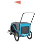 vidaXL Remolque de bicicleta mascotas hierro tela Oxford azul gris vidaXL Remolque de bicicleta mascotas hierro tela Oxford azul gris