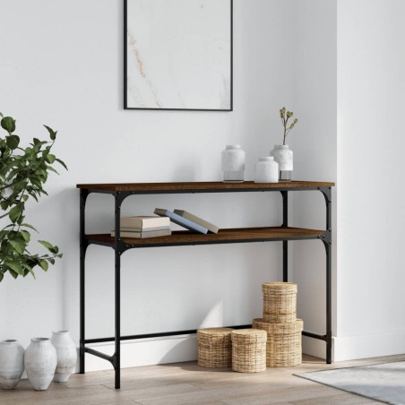 vidaXL Mesa consola madera de ingeniería marrón roble 100x35,5x75 cm
