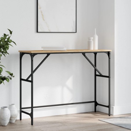 vidaXL Mesa consola madera de ingeniería roble Sonoma 100x32x75 cm