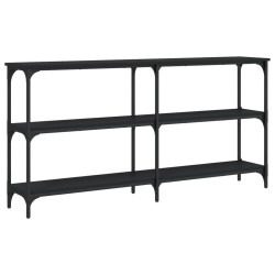 vidaXL Mesa consola madera de ingeniería negra 150x29x75 cm