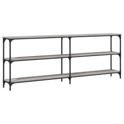 vidaXL Mesa consola madera de ingeniería gris Sonoma 200x29x75 cm