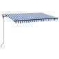 vidaXL Toldo manual retráctil con LED azul y blanco 450x300 cm vidaXL Toldo manual retráctil con LED azul y blanco 450x300 cm