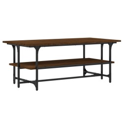 vidaXL Mesa de centro madera contrachapada roble marrón 100x50x40 cm