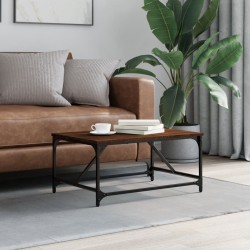 vidaXL Mesa de centro madera contrachapada marrón roble 75x50x35 cm