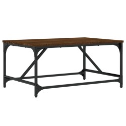 vidaXL Mesa de centro madera contrachapada marrón roble 75x50x35 cm