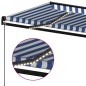 vidaXL Toldo manual retráctil con LED azul y blanco 450x300 cm vidaXL Toldo manual retráctil con LED azul y blanco 450x300 cm