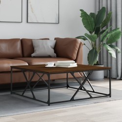 vidaXL Mesa de centro madera de ingeniería marrón roble 100x100x40 cm