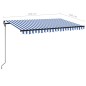 vidaXL Toldo manual retráctil con LED azul y blanco 450x300 cm vidaXL Toldo manual retráctil con LED azul y blanco 450x300 cm
