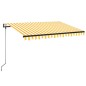 vidaXL Toldo automático LED sensor de viento amarillo blanco 350x250cm vidaXL Toldo automático LED sensor de viento amarillo blanco 350x250cm