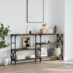 vidaXL Mesa consola madera de ingeniería roble ahumado 150x29x76,5 cm