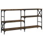 vidaXL Mesa consola madera de ingeniería roble ahumado 150x29x76,5 cm vidaXL Mesa consola madera de ingeniería roble ahumado 150x29x76,5 cm