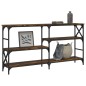 vidaXL Mesa consola madera de ingeniería roble ahumado 150x29x76,5 cm vidaXL Mesa consola madera de ingeniería roble ahumado 150x29x76,5 cm