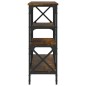 vidaXL Mesa consola madera de ingeniería roble ahumado 150x29x76,5 cm vidaXL Mesa consola madera de ingeniería roble ahumado 150x29x76,5 cm