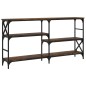 vidaXL Mesa consola madera de ingeniería roble ahumado 150x29x76,5 cm vidaXL Mesa consola madera de ingeniería roble ahumado 150x29x76,5 cm