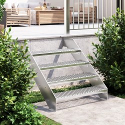 vidaXL Peldaño de rejilla acero galvanizado 80x24x7 cm