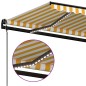 vidaXL Toldo automático LED sensor de viento amarillo blanco 350x250cm vidaXL Toldo automático LED sensor de viento amarillo blanco 350x250cm