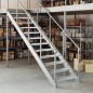 vidaXL Peldaño de rejilla acero galvanizado 80x24x7 cm