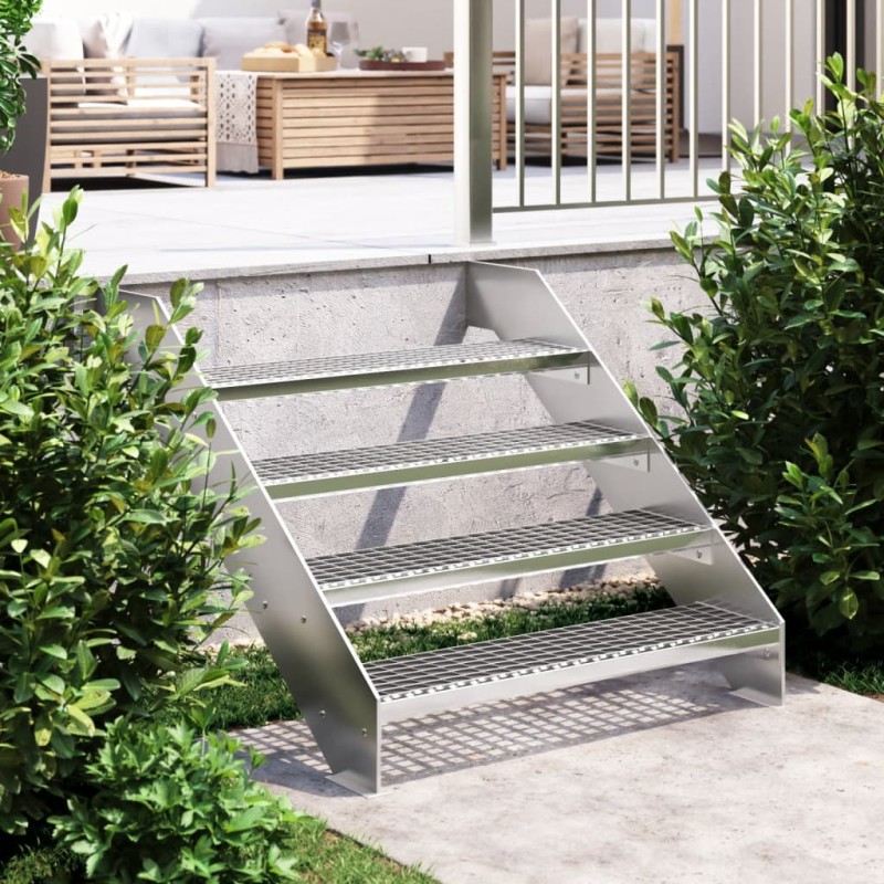 vidaXL Peldaño de rejilla acero galvanizado 90x24x7 cm vidaXL Peldaño de rejilla acero galvanizado 90x24x7 cm