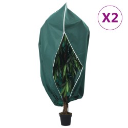 vidaXL Cubierta para plantas con cremallera 2 uds 70 g/m² 1,55x1,55 m
