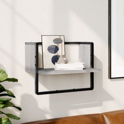 vidaXL Estante de pared con barra gris Sonoma 40x25x30 cm