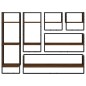 vidaXL Estantes pared con barras 6 pzas madera ingeniería marrón roble vidaXL Estantes pared con barras 6 pzas madera ingeniería marrón roble